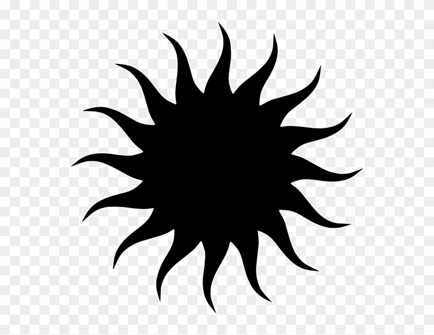 Sunshine Clipart Black And White - Sun Silhouette Png Transparent Png