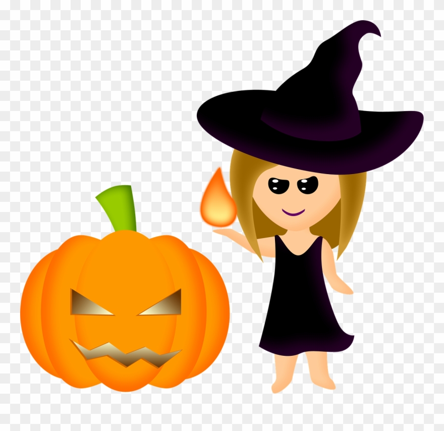 Halloween Witch Pumpkin - Bruxa Halloween Png Clipart