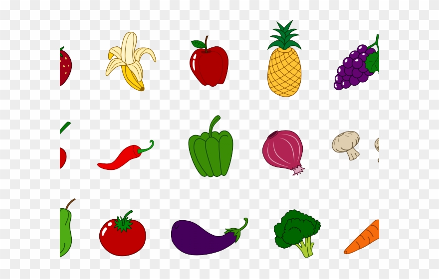 Free Clipart Fruit - Health Fruit And Vegetables Clip Art - Png Download