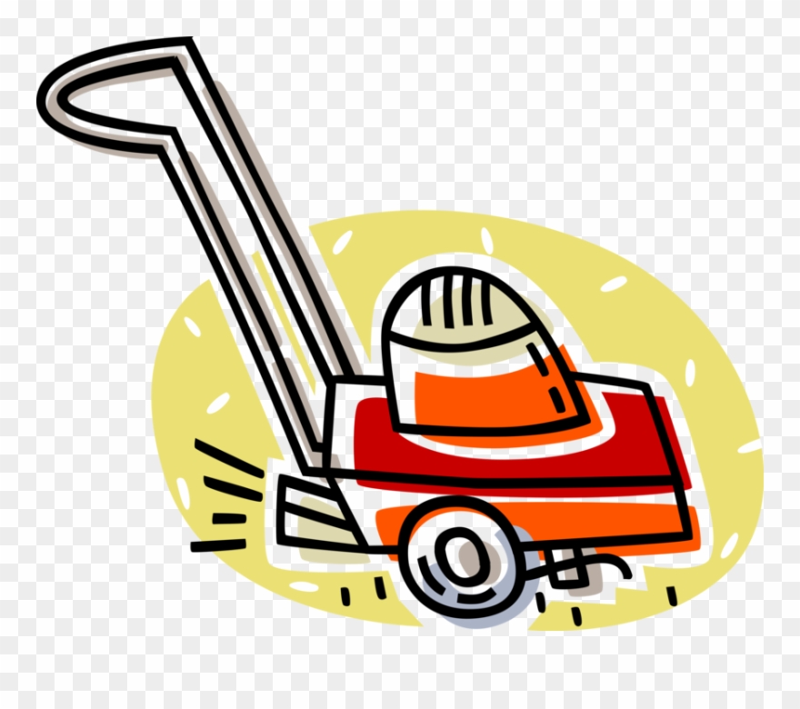 Vector Illustration Of Yard Work Electric Lawn Mower - Lawn Mowing Clipart - Png Download