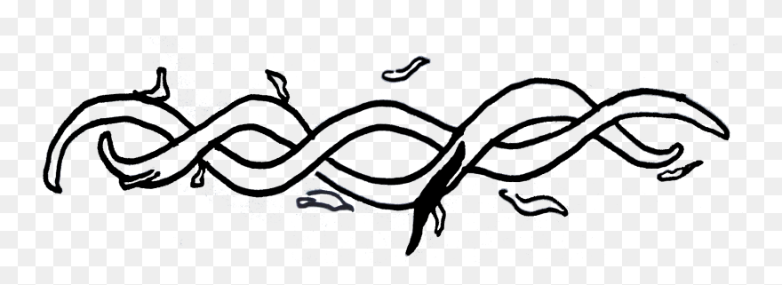 Worm-like Rna Molecule With Dynamic Chemical Decorations - Line Art Clipart