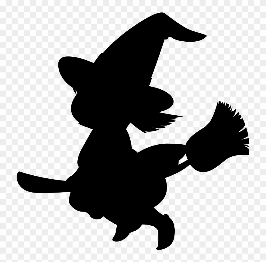 Cartoon Witch Clipart - Witch Cartoon Black And White - Png Download