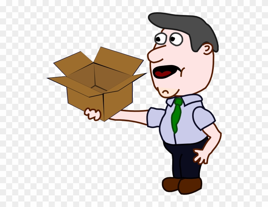 Man Holding A Box Clipart