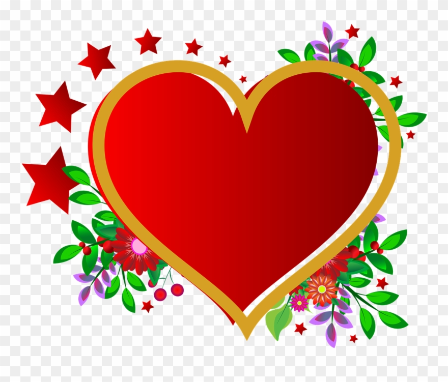 Wedding, Photo Frame, Heart, Red, Flowers - Brahma Kumaris New Year 2018 Message Clipart