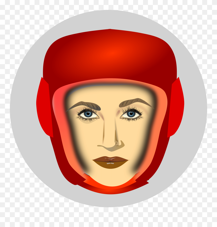 Clipart Library Stock Women S Martial Arts - Girl In Boxing Helmet - Png Download