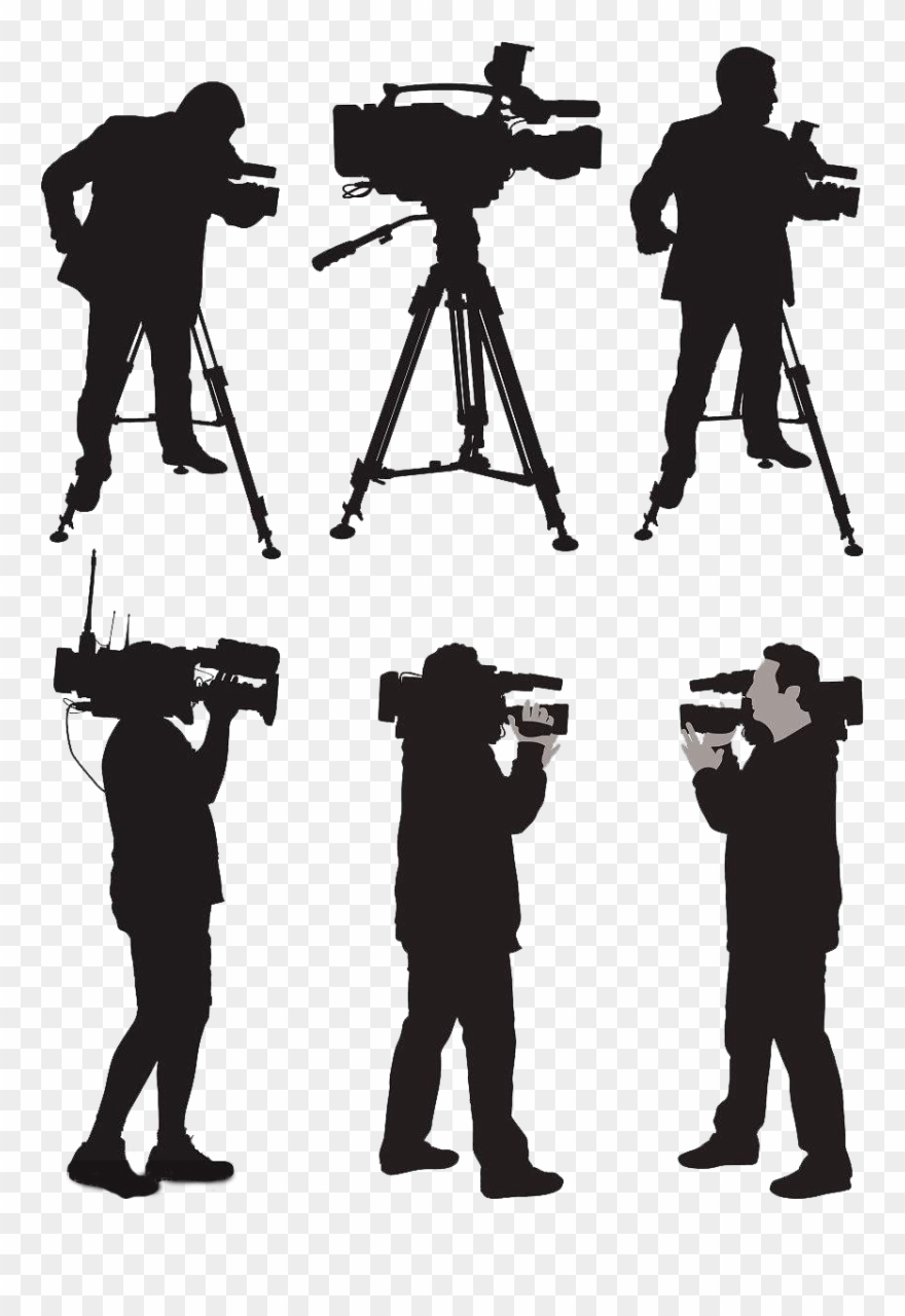 Operator Silhouette Illustration Reporter - Silhouette Cameraman Clipart