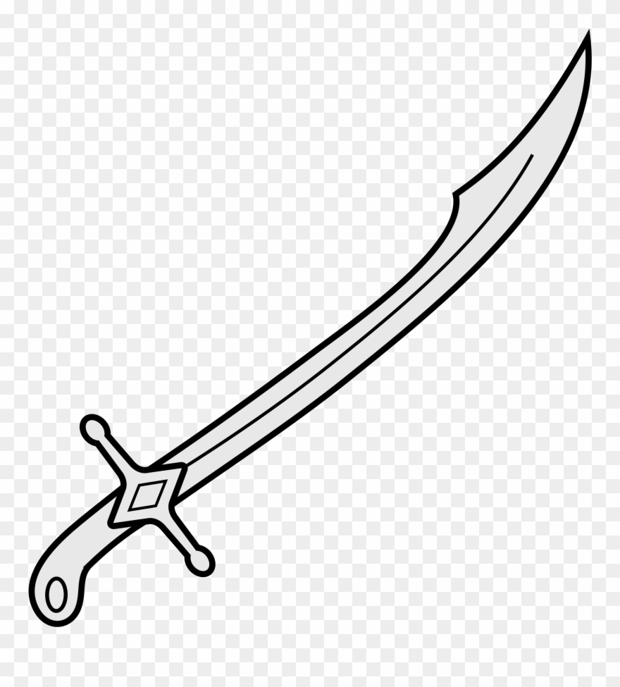 Sabre Sword Drawing Www Imgkid Com The Image Kid Has - Heraldic Sword Png Clipart
