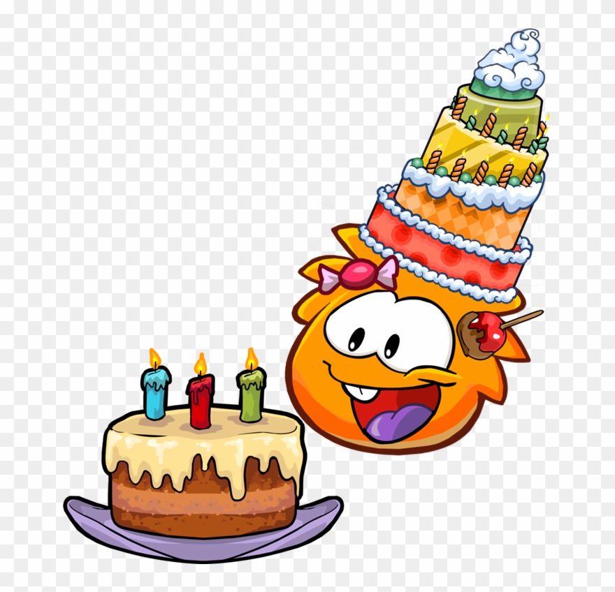 Happy Birthday Orange Puffle - Club Penguin Puffle Birthday Clipart