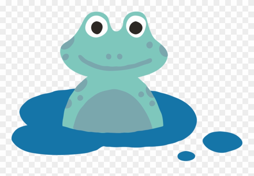 Frog-puddle - Frog Clipart