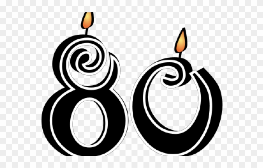 Birthday Candles Clipart Birthday Symbol - 80 Birthday Clipart Cake - Png Download