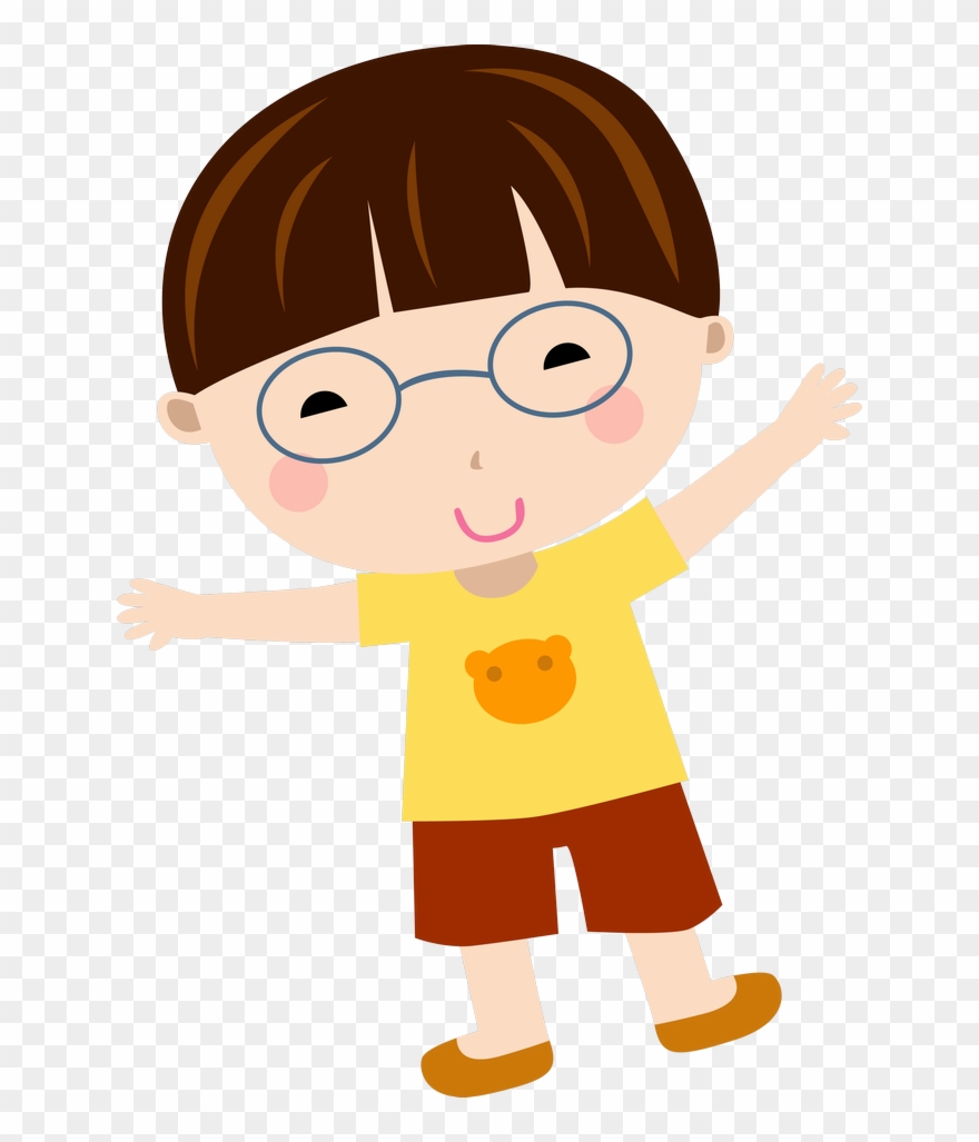 Jumping Clipart Energetic Kid - 可愛 卡通 小 男生 - Png Download