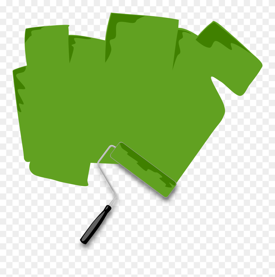 Paint Rollers Paintbrush Tool - Green Banner Vector Png Clipart