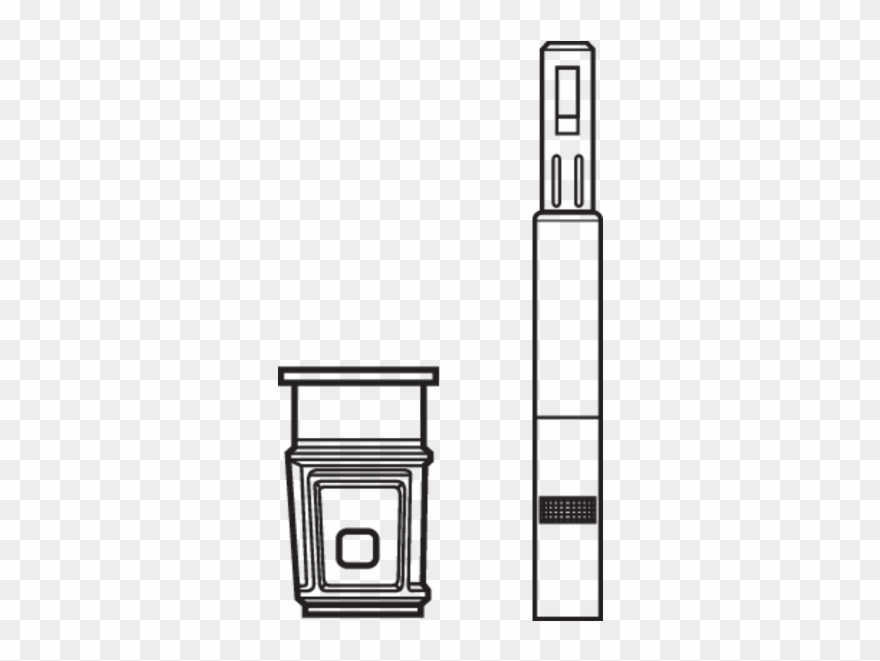 Valve Packing Cylinder & Piston - Technical Drawing Clipart