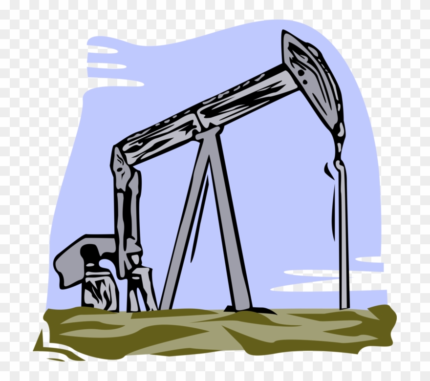 Vector Illustration Of Petroleum Industry Oil Well - Theme About Natural Resources Clipart