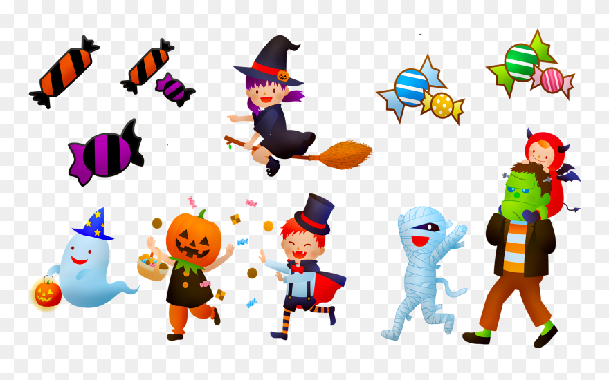 Halloween Costumes, Candy, Trick Or Treat, Costume - Halloween Süßigkeiten Cartoon Clipart