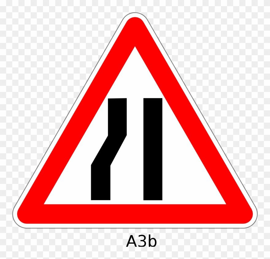 Traffic Sign Narrow Road Clipart