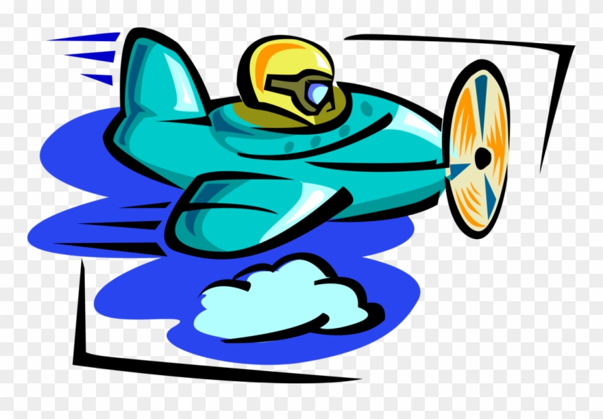 Vector Illustration Of Small Fixed Wing Piston Powered Clipart
