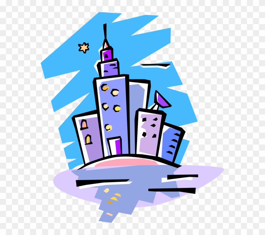 Building With Satellite Dish - Building Clipart