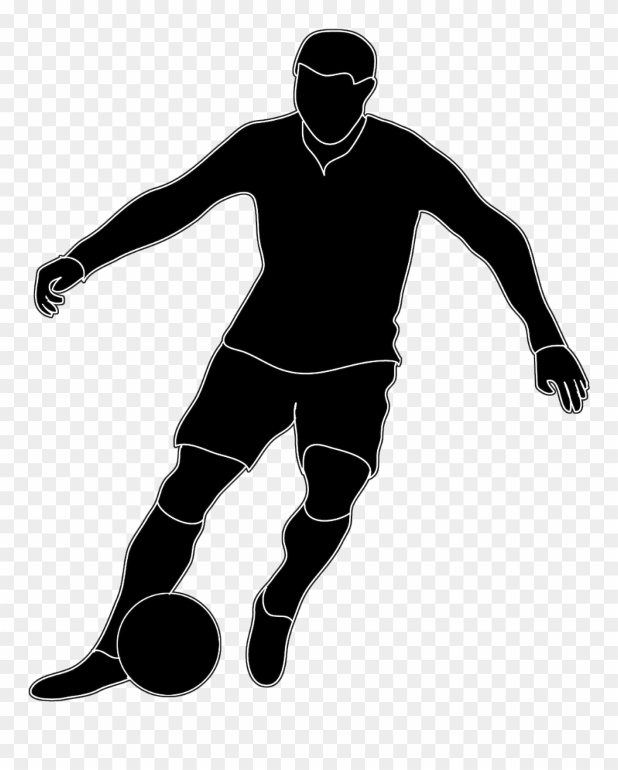 Soccer - Football Players Clipart Black And White - Png Download