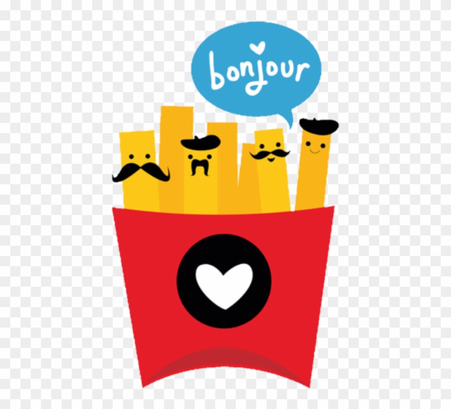 Ftefrenchfry Frenchfry Frenchfries Bonjour Food - Cute Cartoon French Fries Clipart