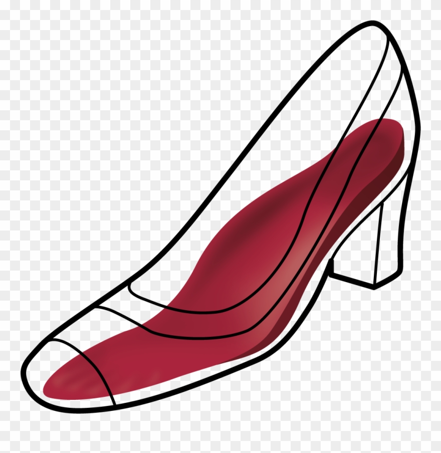 Womans High Heel Black Outline - Basic Pump Clipart