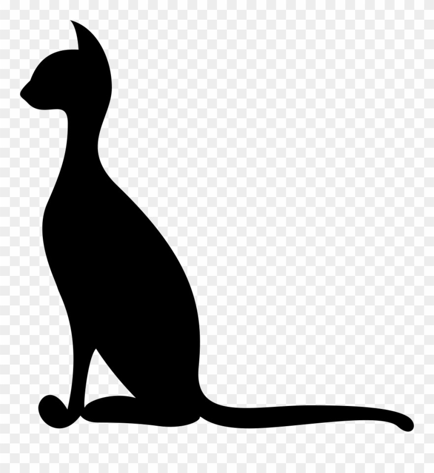 Thin Elegant Cat Black Side Silhouette Comments - Transparent Cat Black Silhouette Png Clipart
