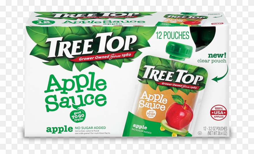 No Sugar Added Apple Sauce - Tree Top Apple Sauce - 12 Pack, 3.2 Oz Pouches Clipart
