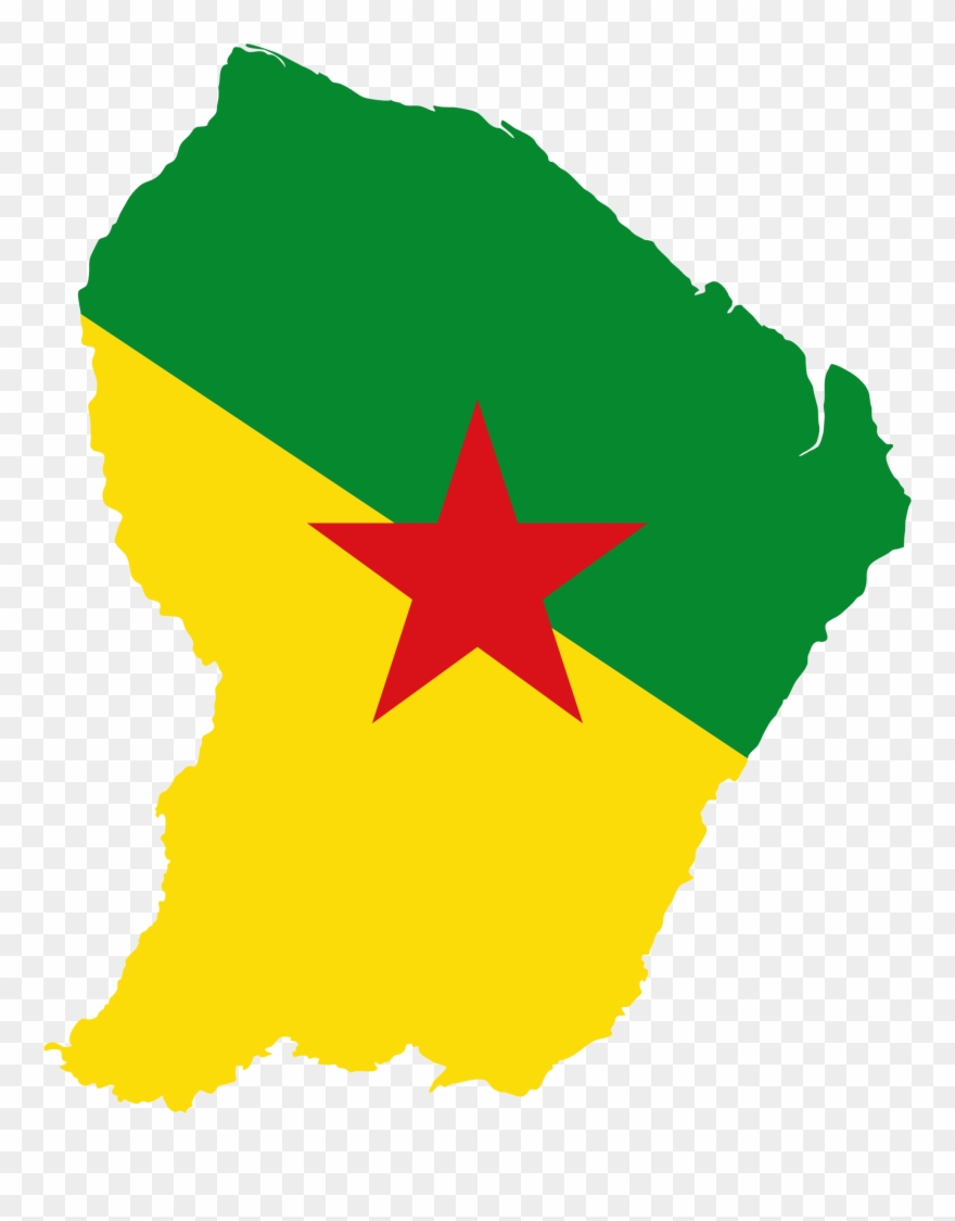 Clipart French Guiana Map Flag South American Clip - French Guiana Flag Country - Png Download