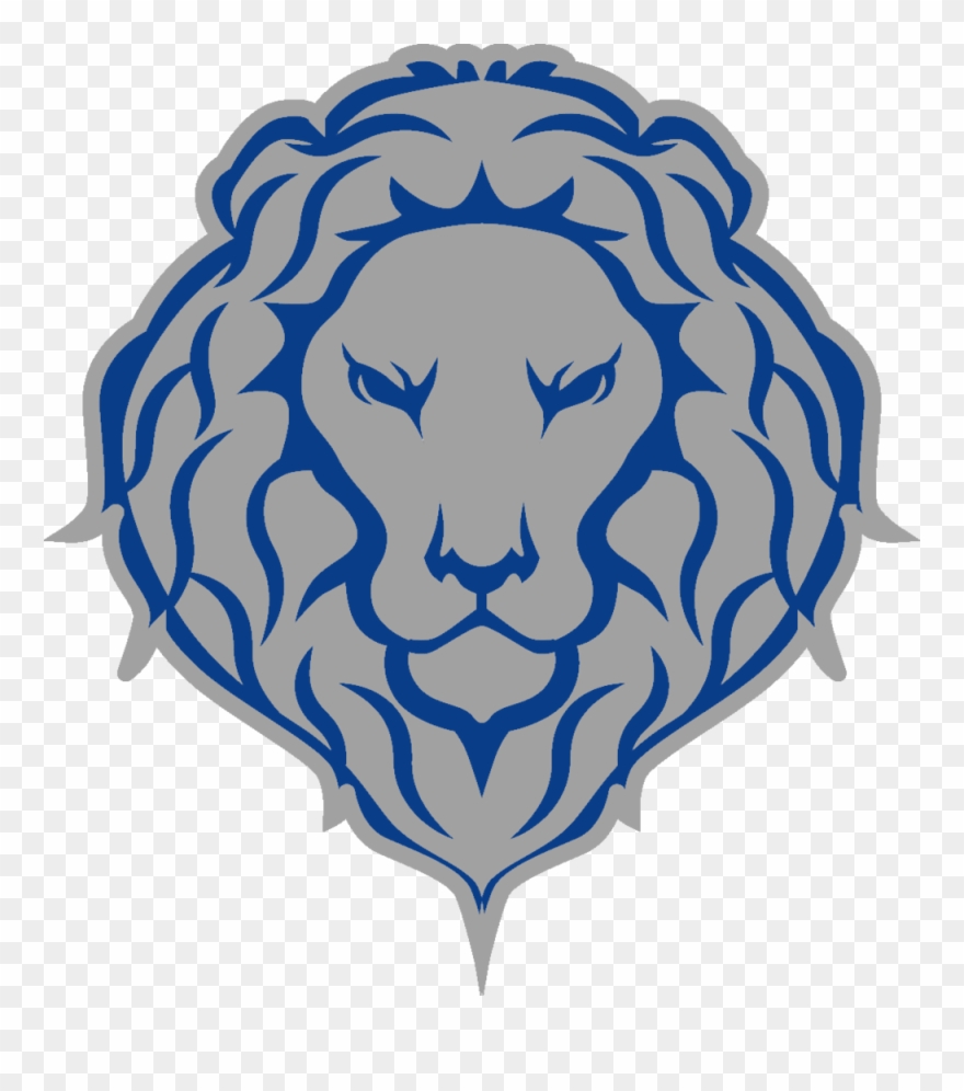 Gray And Blue Lion - Tattoo Designs Lion Tribal Clipart