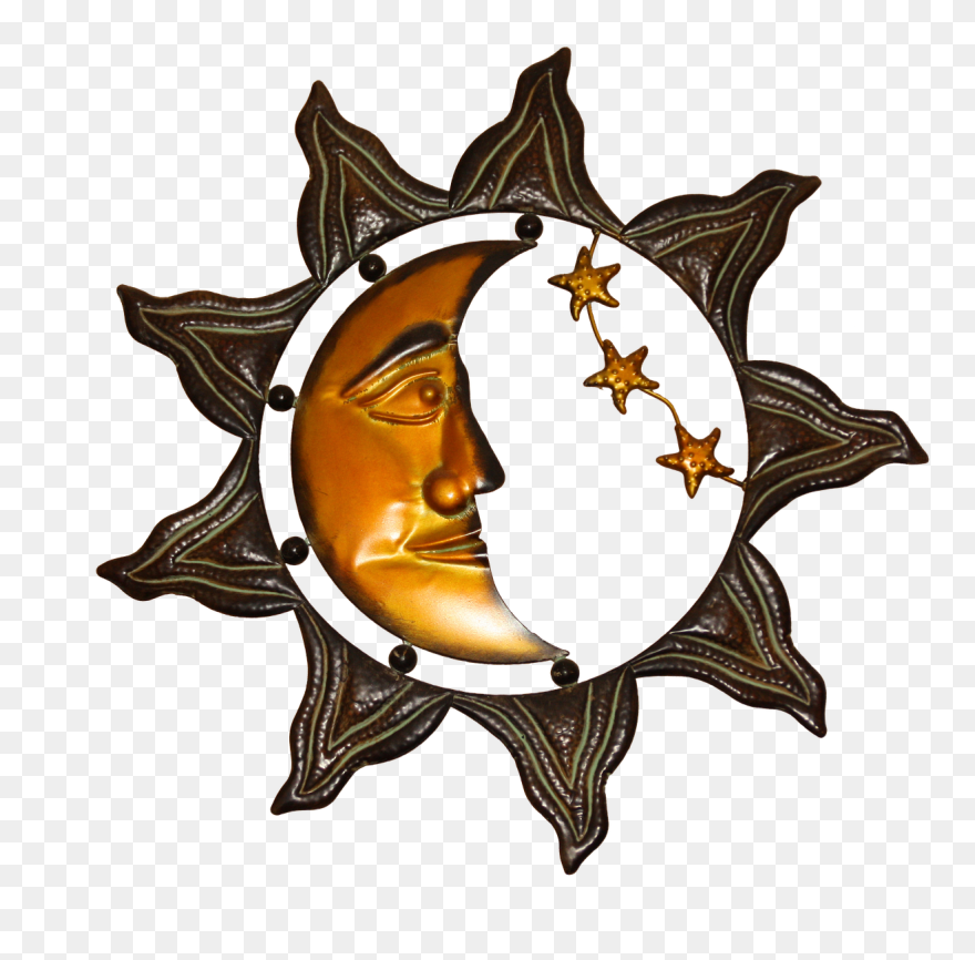 Wall Decoration, Sheet, Metal, Deco, Art, Sun, Moon - Wall Decoration Star Rectangular Belt Buckle, Men's, Clipart