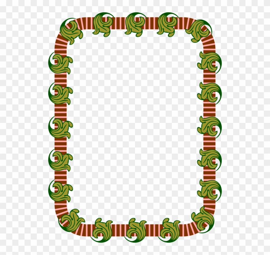 Picture Frames Green Line Leaf - Clip Art - Png Download