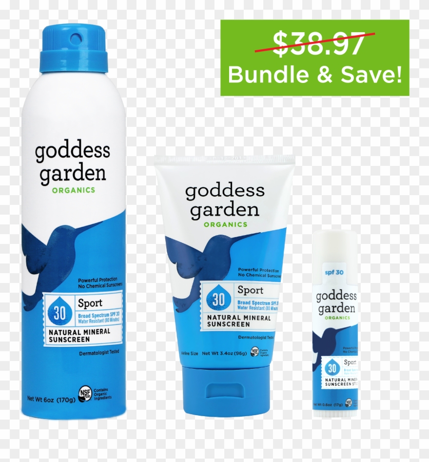 Sport Sunscreen Bundle - Goddess Garden - Facial Natural Mineral Sunscreen 30 Clipart