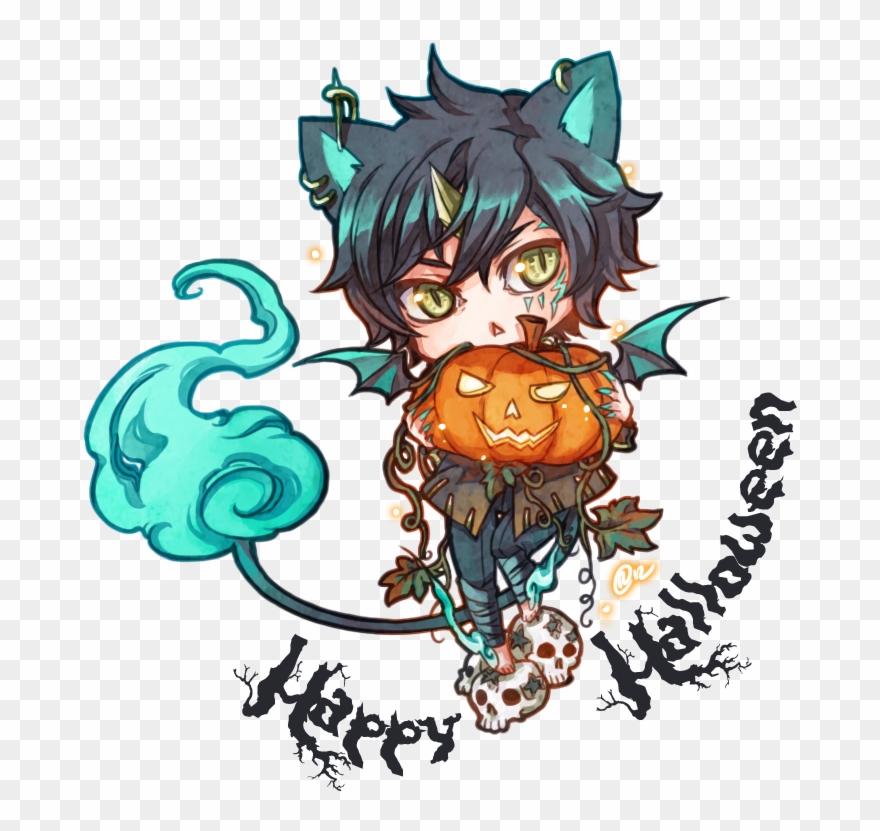 Download Picture Transparent Stock Free Cliparts Download - Happy Halloween Anime Chibi - Png Download