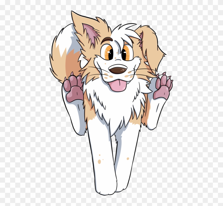 Running Cartoon Border Collie - Border Collie Cartoon Drawing Clipart