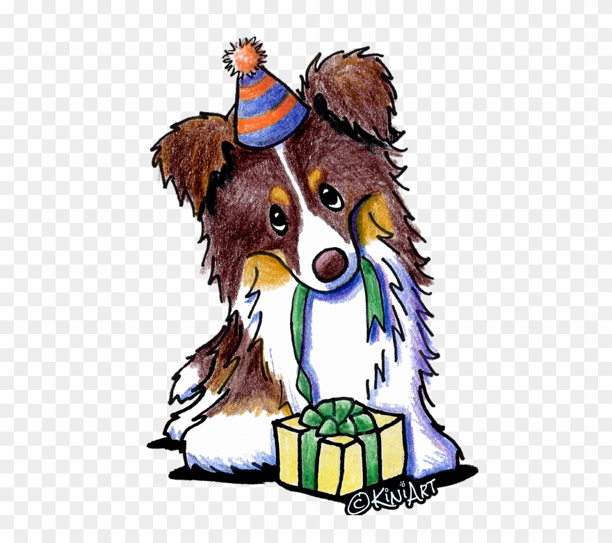 Bleed Area May Not Be Visible - Tri Chocolate Border Collie Clipart
