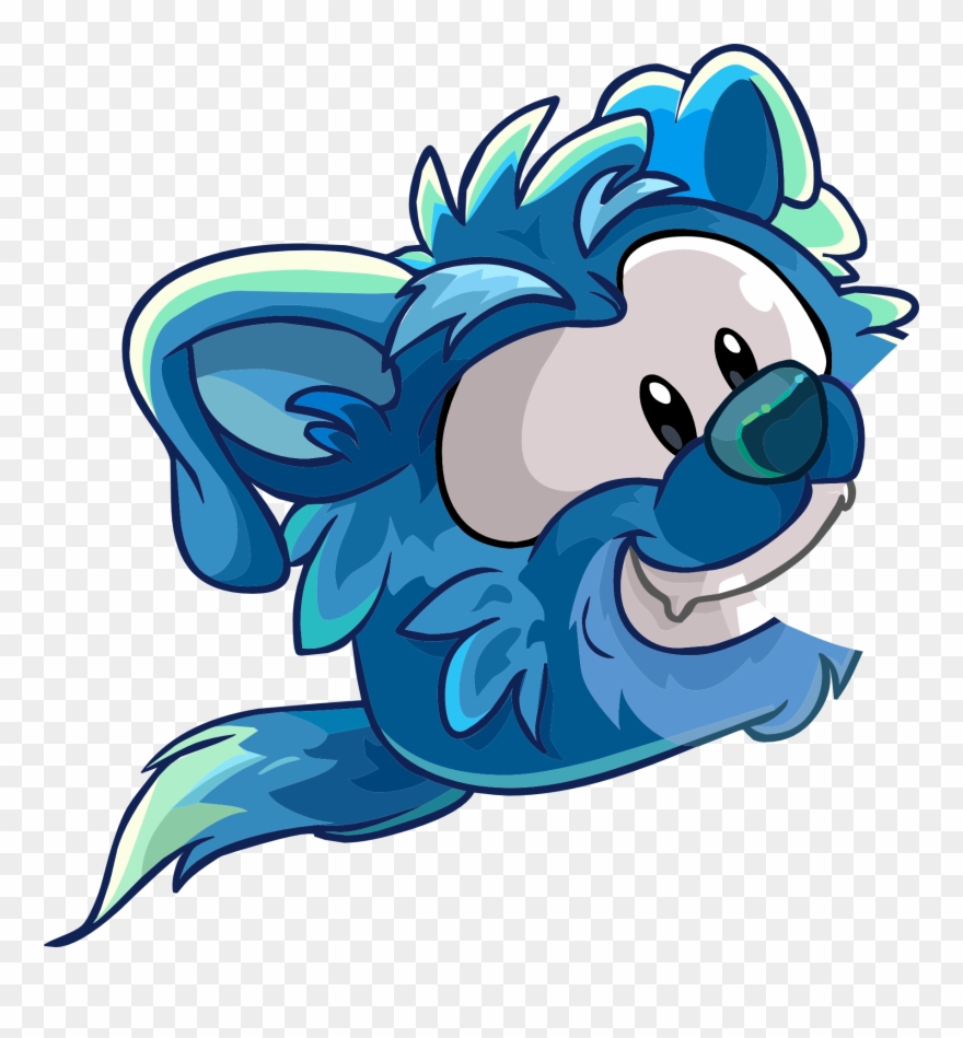 Login April 3 2014 Blue Border Collie Clear - Club Penguin Puffle Dog Clipart