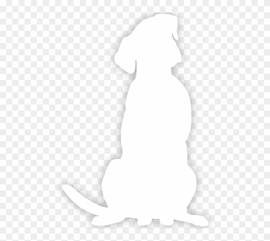White Dog Silhouette - White Dog Silhouette Transparent Clipart