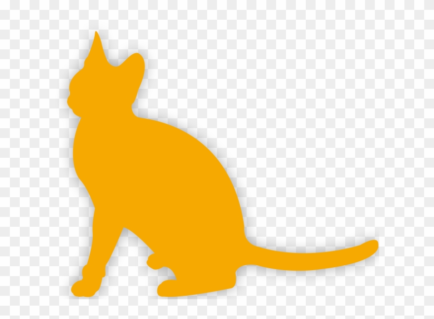 White Cat Silhouette Yellow Cat Silhouette - Yellow Cat Silhouette Png Clipart