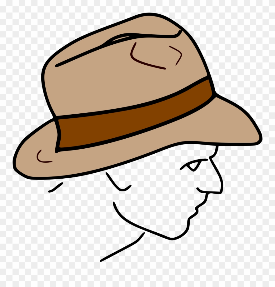 Open - Fedora Hat Clipart