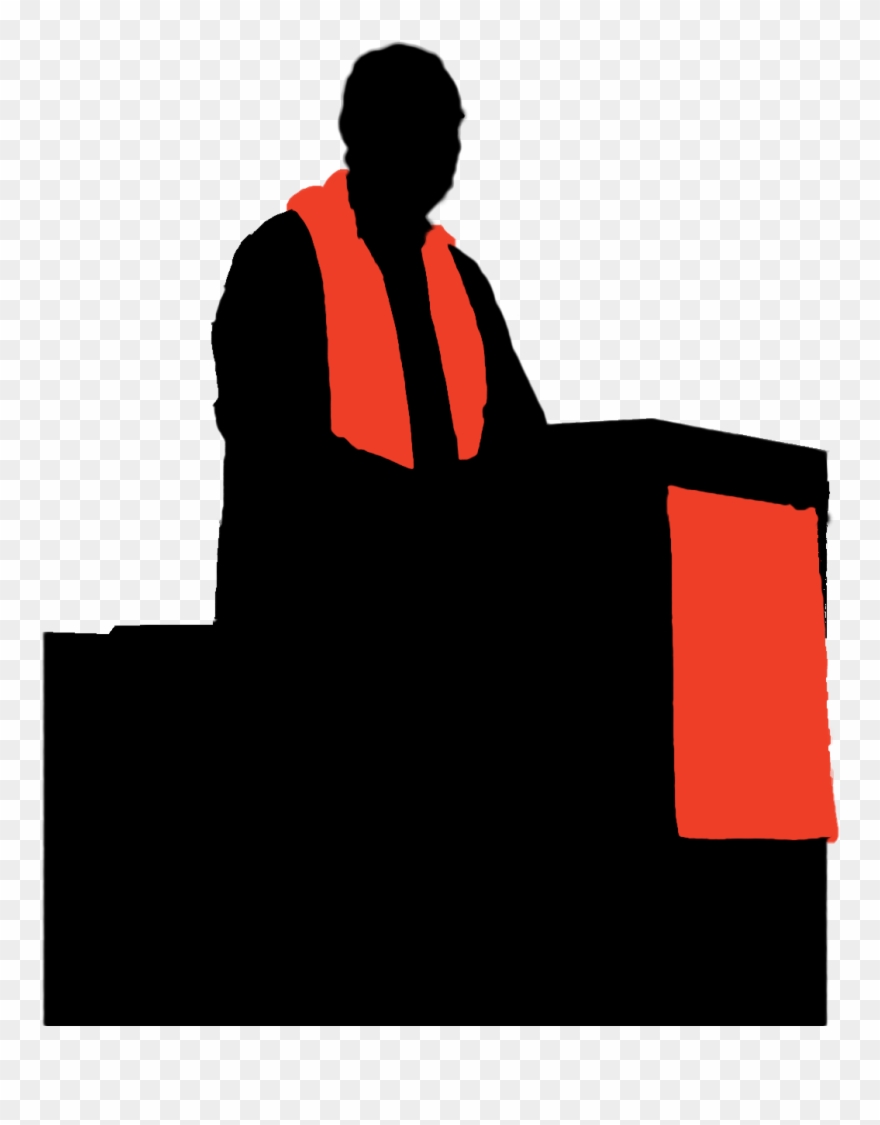 Startling Messages In Jesus' Ascension - Silhouette Of A Pastor Clipart