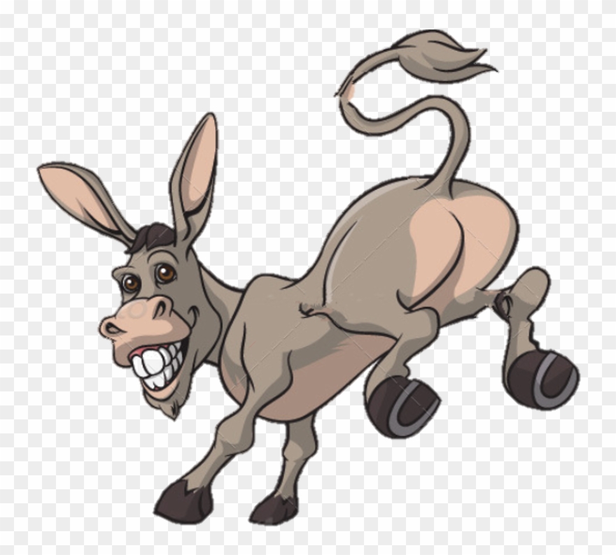 Drawn Donkey Kicking Donkey - Lucky Donkey Clipart