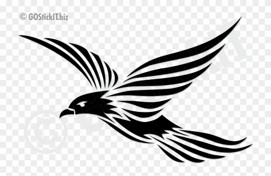Tribal Bird Diecut Decal Humor Bumper Decals Funny - Bird Drawing Tribal Tattoo Clipart