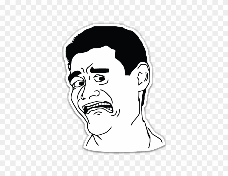 Yao Ming Scared Face Meme Shaped Sticker - Yao Ming Face Png Clipart