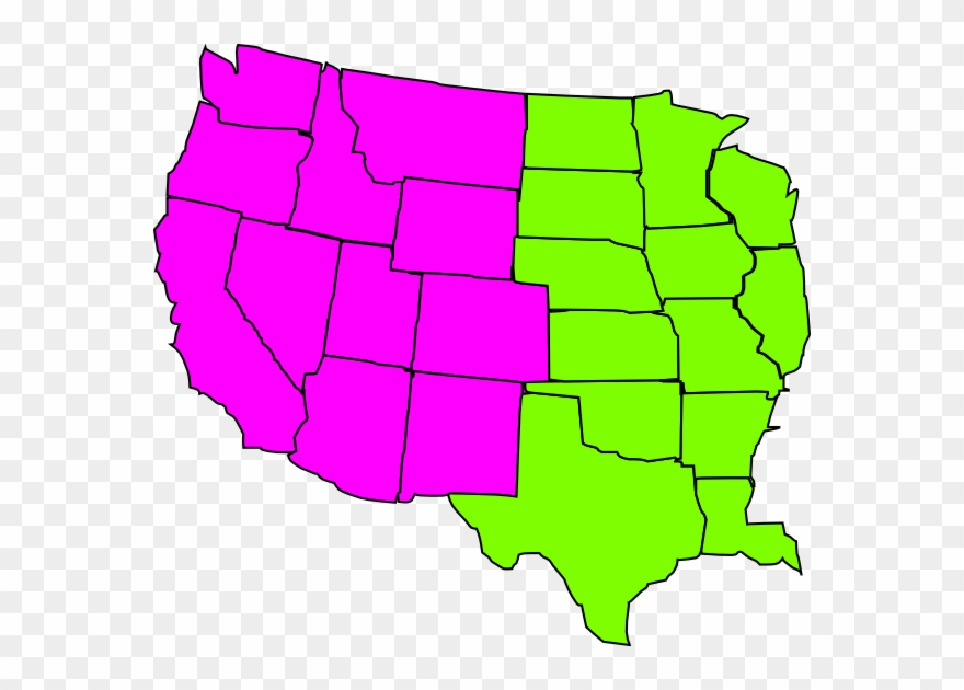 Us Map Regional Clip Art At Clker - Blank Us Map Western Region - Png Download