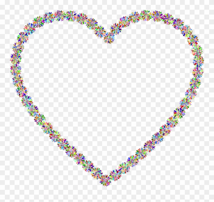 Flower Gold Necklace Floral Design Computer Icons - Heart Outline With Flower Clipart