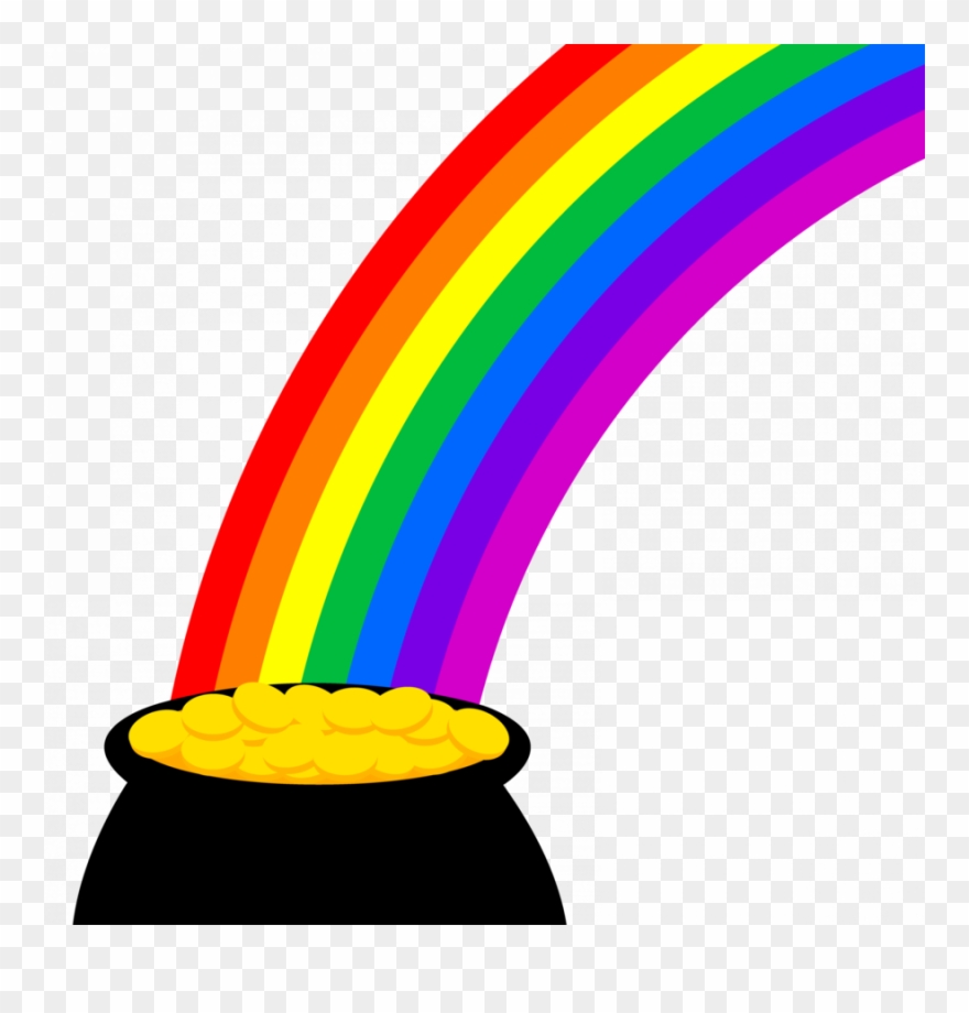Download Pot Of Gold Clipart Gold Clip Art Rainbow - Pot Of Gold With Rainbow Png Transparent Png