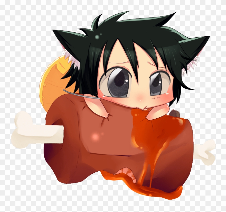 One Piece Luffy Cute Neko Clipart