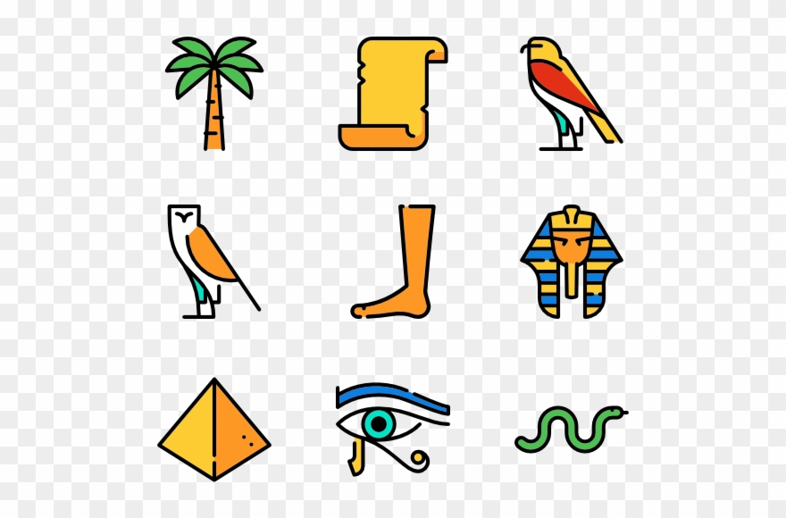 Linear Ancient Egypt Elements - Egypt Png Clipart