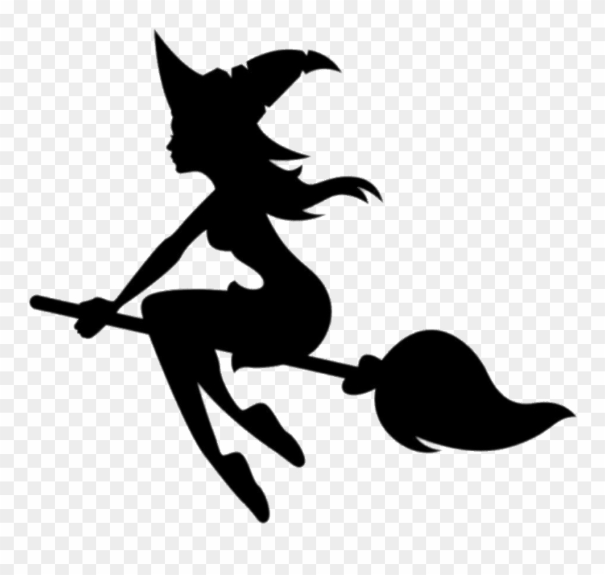Download - Silhouette Of A Witch Clipart