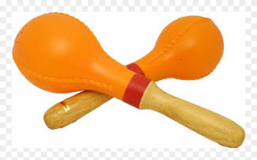 Handheld Percussion Marracas Orange Plastic - Percussion Clipart